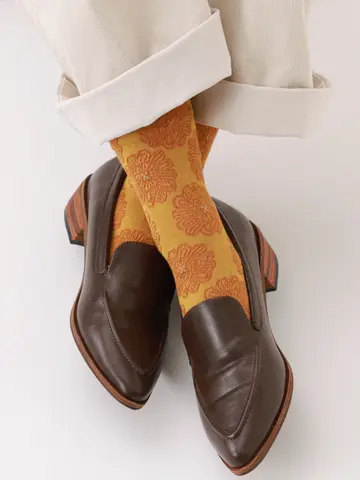 【3足1,386円】毛混 フラワーフロートショートソックス