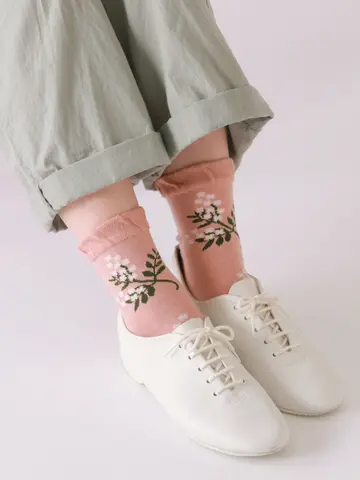 【3足1,386円】ミモザ柄ショートソックス