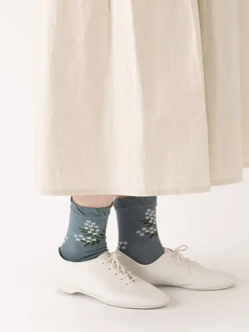 【3足1,386円】ミモザ柄ショートソックス