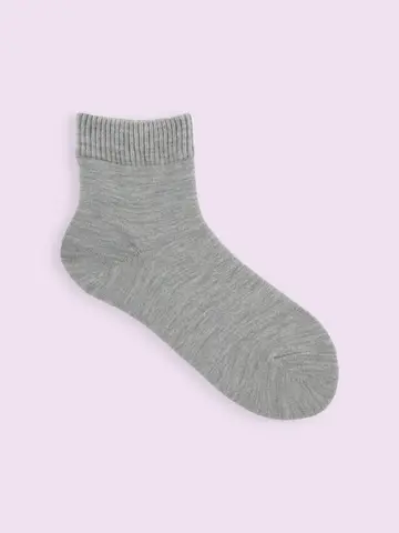 【3足1,386円】毛混 ゴム口ゆったりパイルルームショートソックス