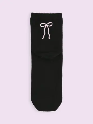 【3足1,386円】バックリボン刺繍ショートソックス