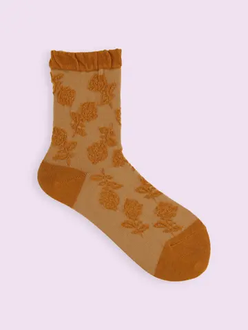 【3足1,386円】花柄フロートショートソックス（21-23cm）