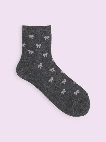 【3足1,386円】ソフトラメリボン柄ショートソックス