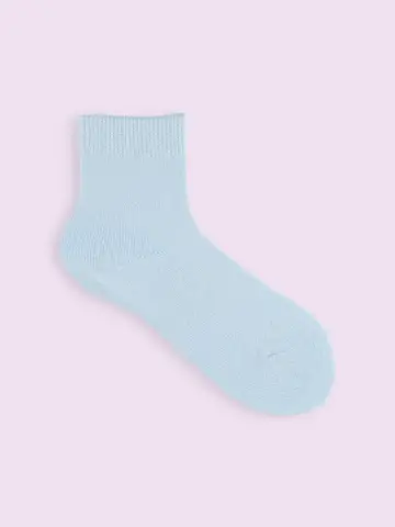 【3足1,386円】ゴム口ゆったり無地ブークレショートソックス
