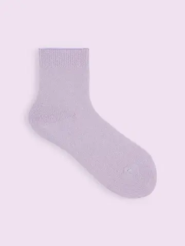 【3足1,386円】ゴム口ゆったり無地ブークレショートソックス