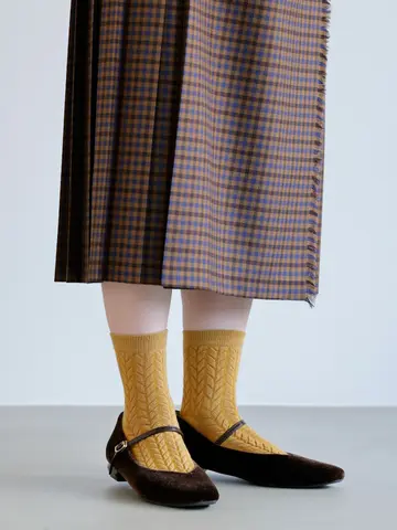 【3足1,386円】フロートへリンボン柄ショートソックス