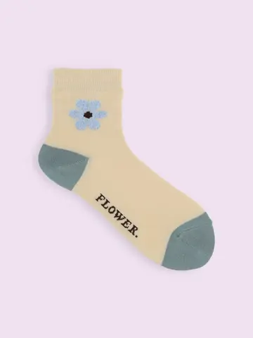 【靴下屋fam】モールフラワーショートソックス