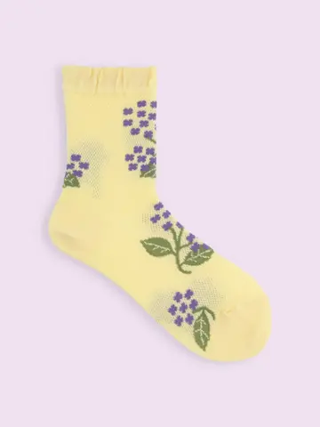 【3足1,386円】メッシュアジサイ柄ショートソックス