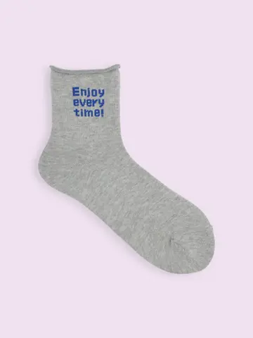 【3足1,386円】ゴム口ゆったりくるくるロゴショートソックス