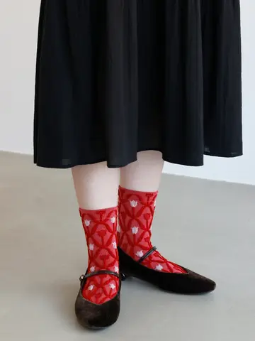 【3足1,386円】チューリップフロートショートソックス