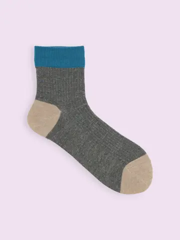 【3足1,386円】ネップ三面切替ショートソックス