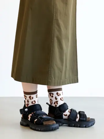 【3足1,386円】チュールヒョウ柄ショートソックス