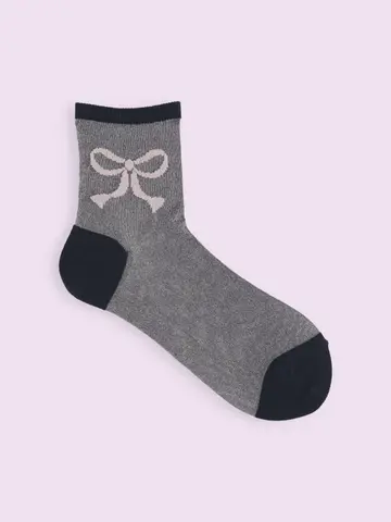 【3足1,386円】チュールリボン柄ショートソックス