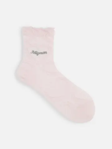 レース風ハートフロートショートソックス