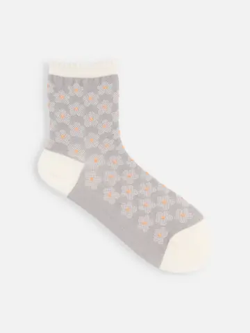 ピコットフラワーショートソックス