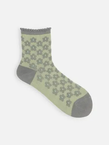 ピコットフラワーショートソックス