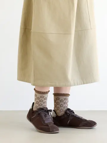 ピコットフラワーショートソックス