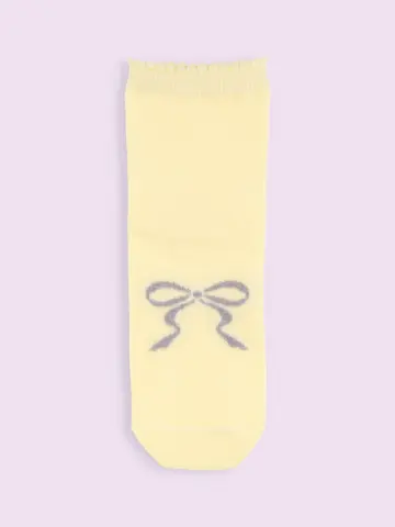 【靴下屋fam】フロントモールリボンショートソックス