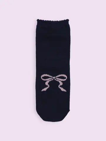 【3足1,386円】フロントモールリボンショートソックス