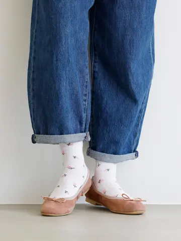 ゴムくちソフト小花柄ショートソックス