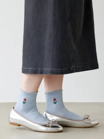 【3足1,386円】レトロチューリップショートソックス
