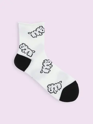 【靴下屋fam】わんこ柄ショートソックス