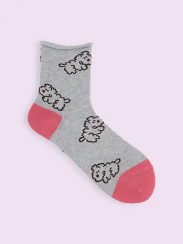 【靴下屋fam】わんこ柄ショートソックス