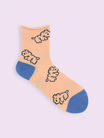【靴下屋fam】わんこ柄ショートソックス