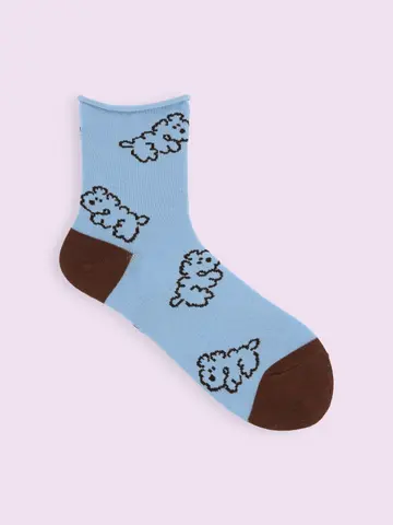 【靴下屋fam】わんこ柄ショートソックス