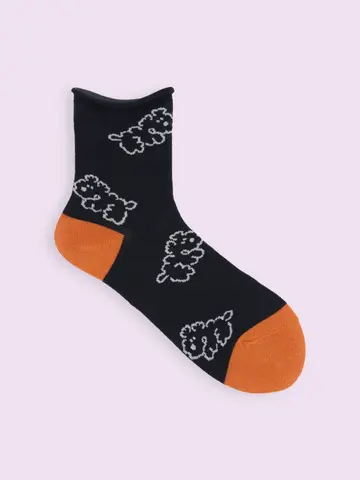 【靴下屋fam】わんこ柄ショートソックス