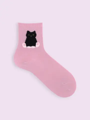 【3足1,386円】もふもふ靴下猫ショートソックス