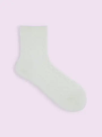 【3足1,386円】毛混プレッツェルニット風ショートソックス