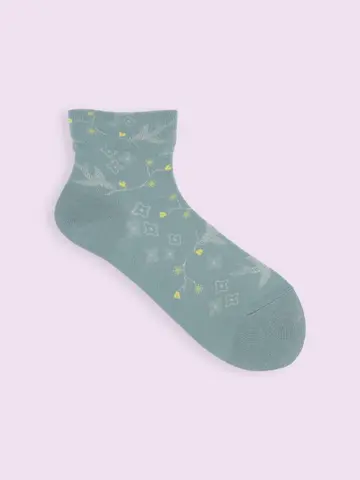 【靴下屋fam】ゴム口ゆったりツバメ柄ショートソックス