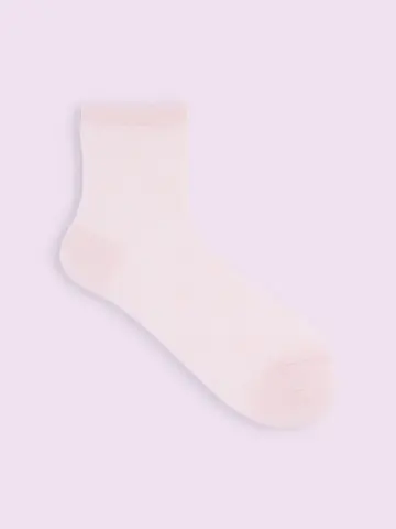 【靴下屋fam】メッシュリボン柄ショートソックス