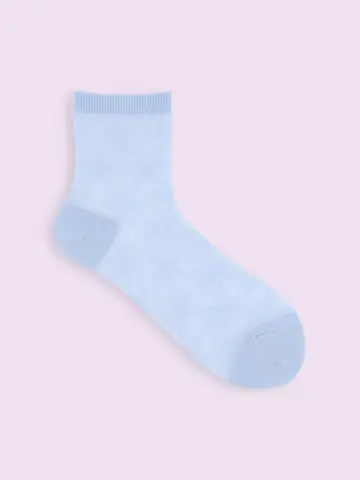 【靴下屋fam】メッシュリボン柄ショートソックス