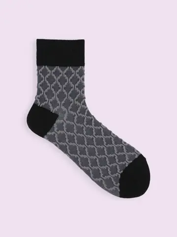 【靴下屋fam】ゴム長タイルフロートショートソックス