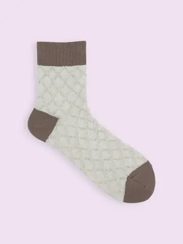 【靴下屋fam】ゴム長タイルフロートショートソックス