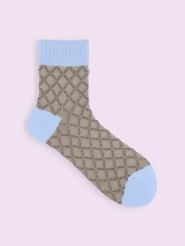 【靴下屋fam】ゴム長タイルフロートショートソックス