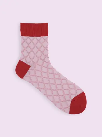 【靴下屋fam】ゴム長タイルフロートショートソックス