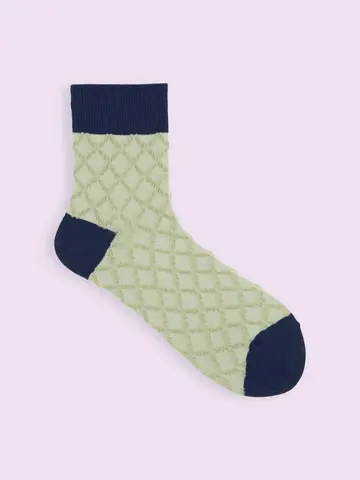 【靴下屋fam】ゴム長タイルフロートショートソックス