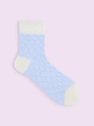 【靴下屋fam】ゴム長タイルフロートショートソックス