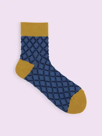 【靴下屋fam】ゴム長タイルフロートショートソックス