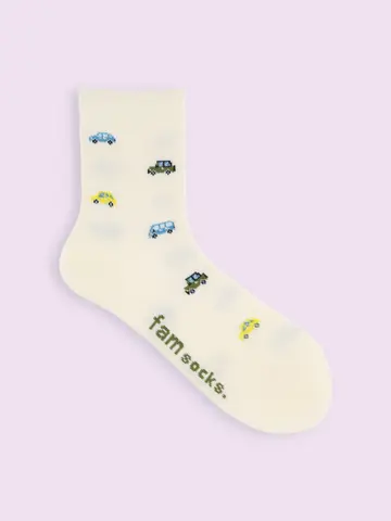 【靴下屋fam】くるま柄ショートソックス