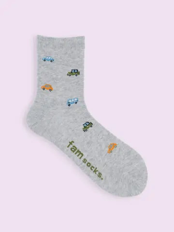 【靴下屋fam】くるま柄ショートソックス