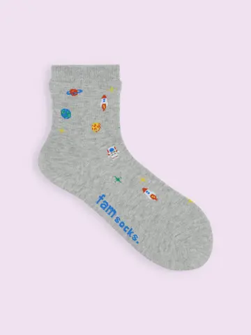 【靴下屋fam】惑星柄ショートソックス