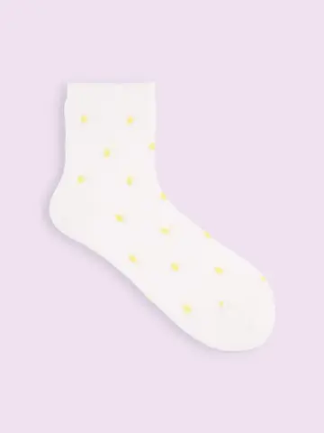 【靴下屋fam】メッシュお花ショートソックス
