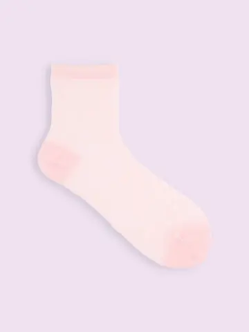 【靴下屋fam】メッシュお花ショートソックス