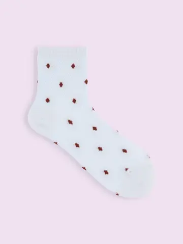 【靴下屋fam】メッシュお花ショートソックス