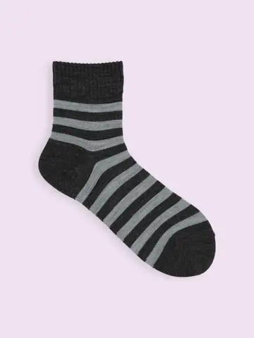 【3足1,386円】毛混ボーダーショートソックス