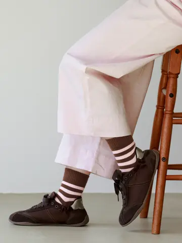 【3足1,386円】毛混ボーダーショートソックス